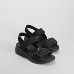 Sandalia cuña velcros negra MYSOFT