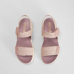 Sandalia cuña velcro rosa MYSOFT