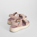Sandalia cuña velcro rosa MYSOFT