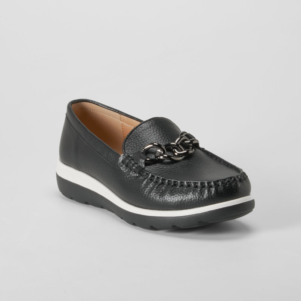 Mocasín confort cadena negro COMFEET