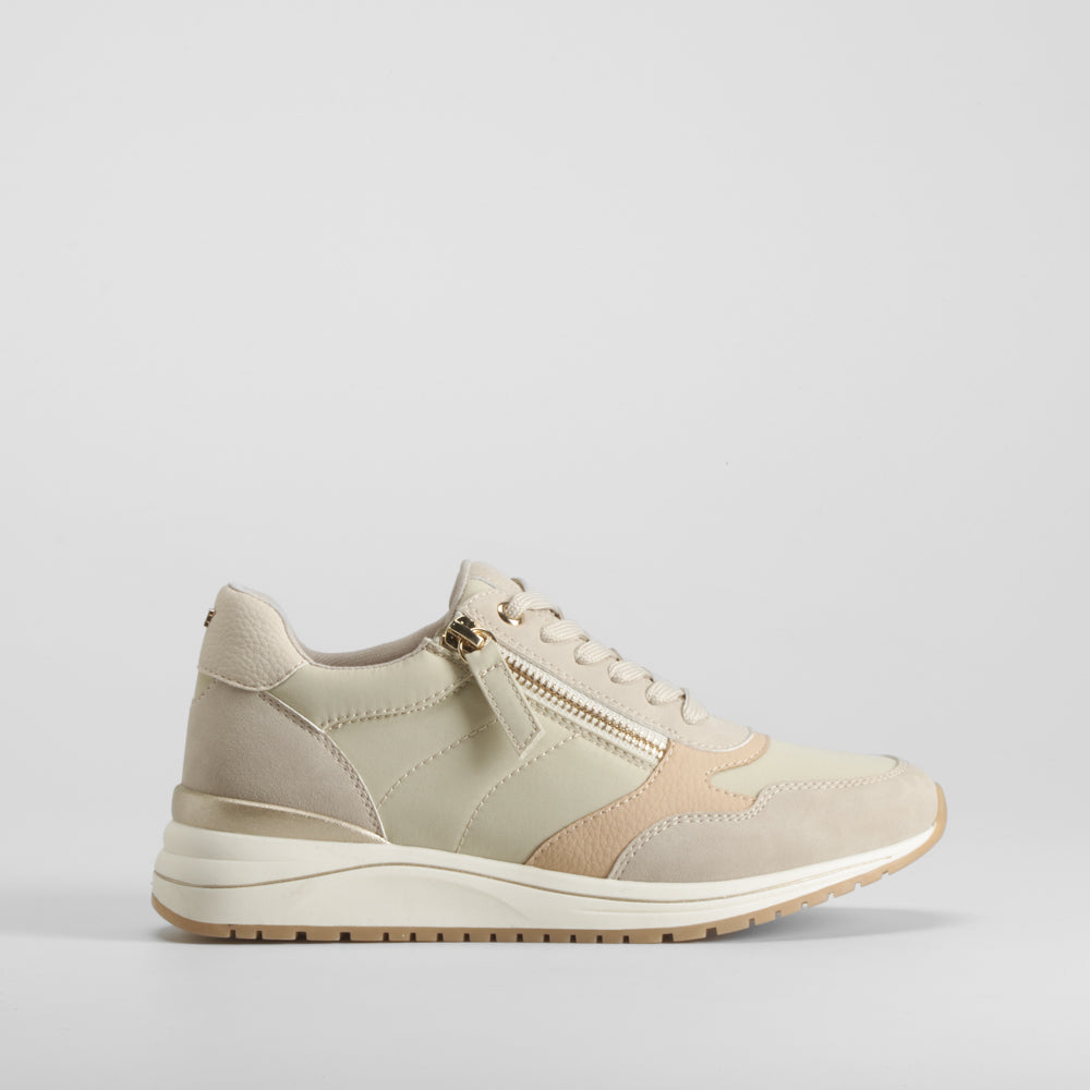 Sneaker cremallera Shock Absorber beige COMFEET