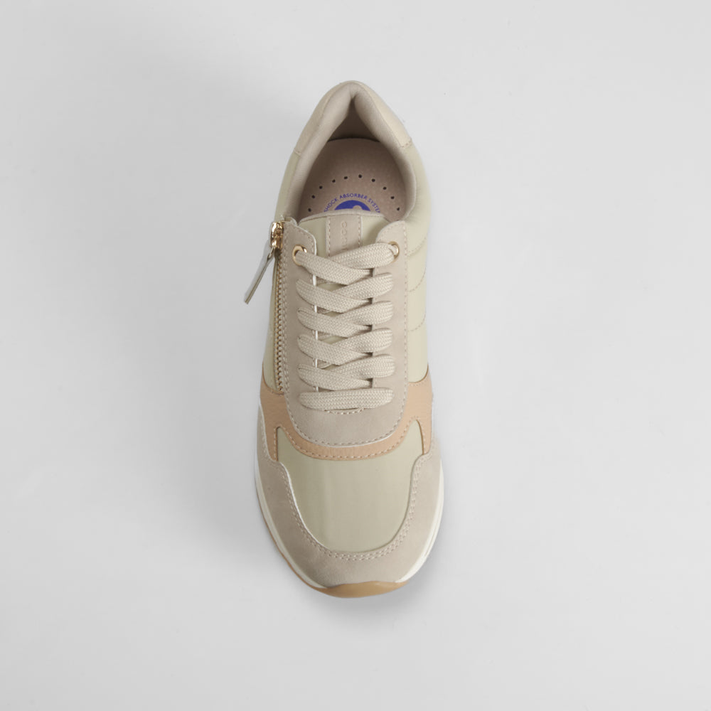 Sneaker cremallera Shock Absorber beige COMFEET