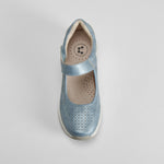 Zapato merceditas de cuña azul COMFEET