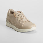 Zapatilla taupe cordones cremallera COMFEET