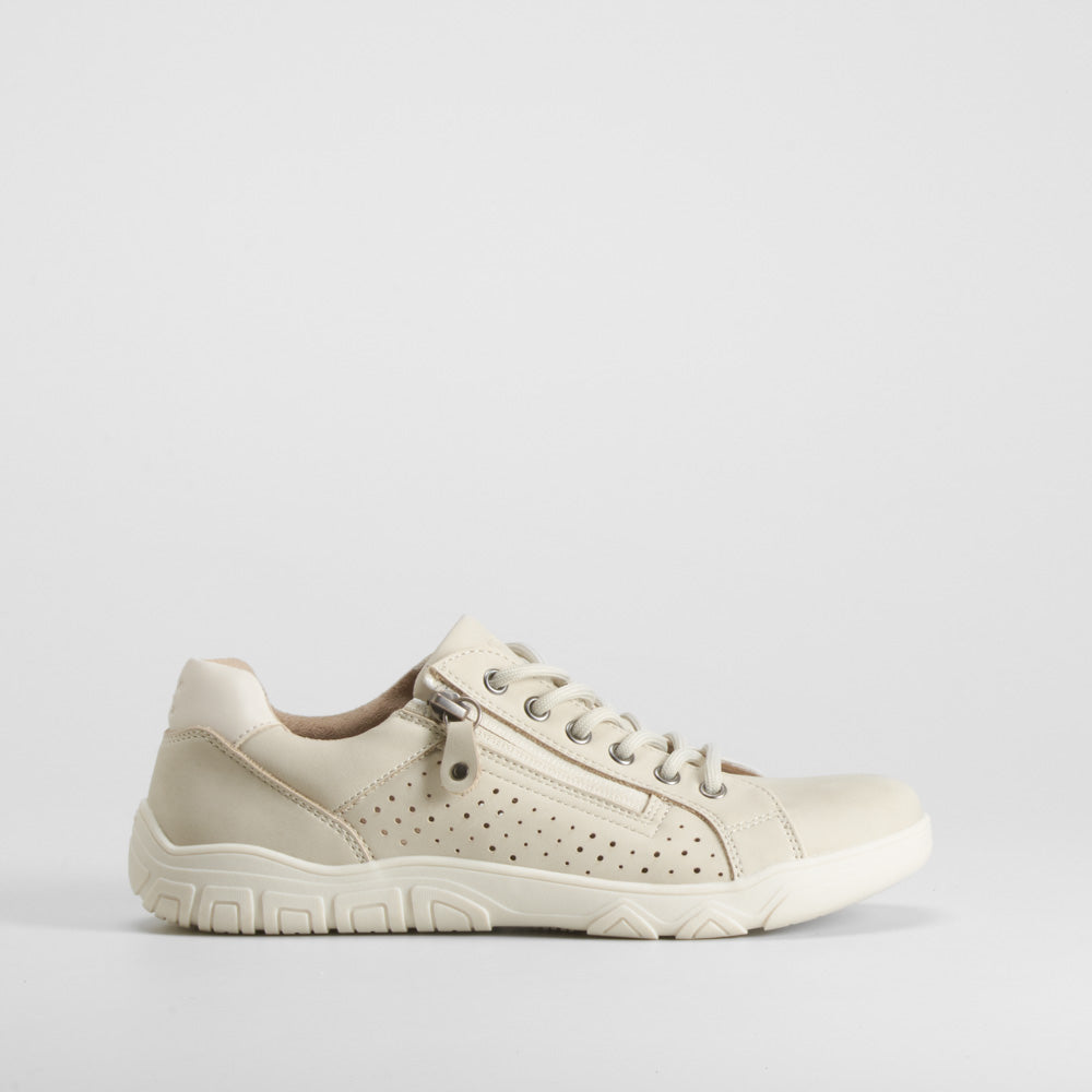 Zapatilla casual barefoot perfos beige COMFEET