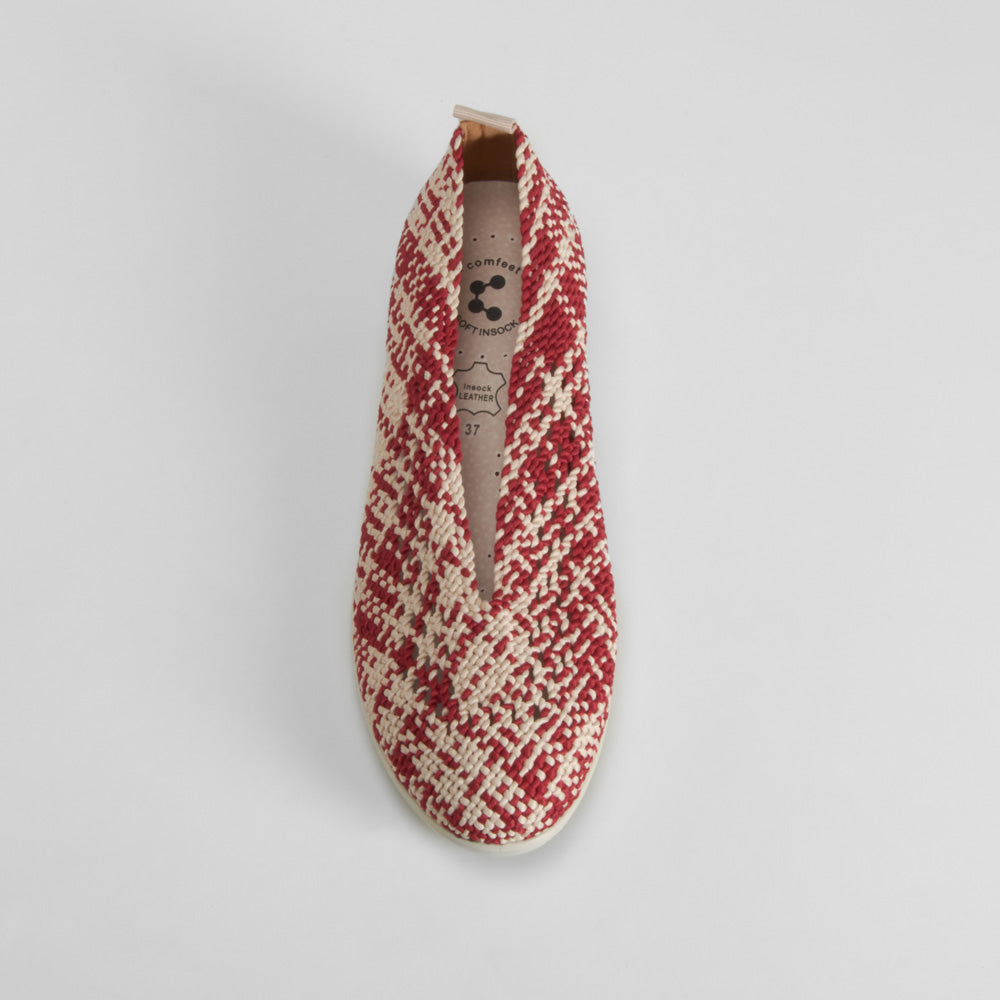 Bailarina confort tejida roja COMFEET