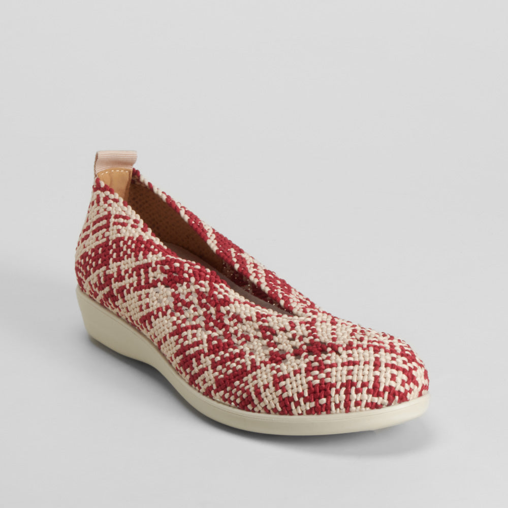 Bailarina confort tejida roja COMFEET