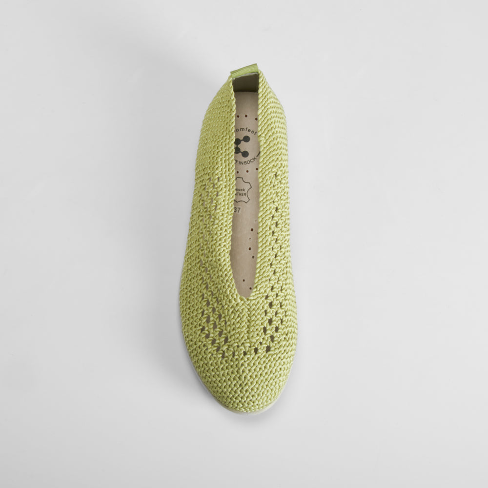 Bailarina confort textil trenzada verde COMFEET
