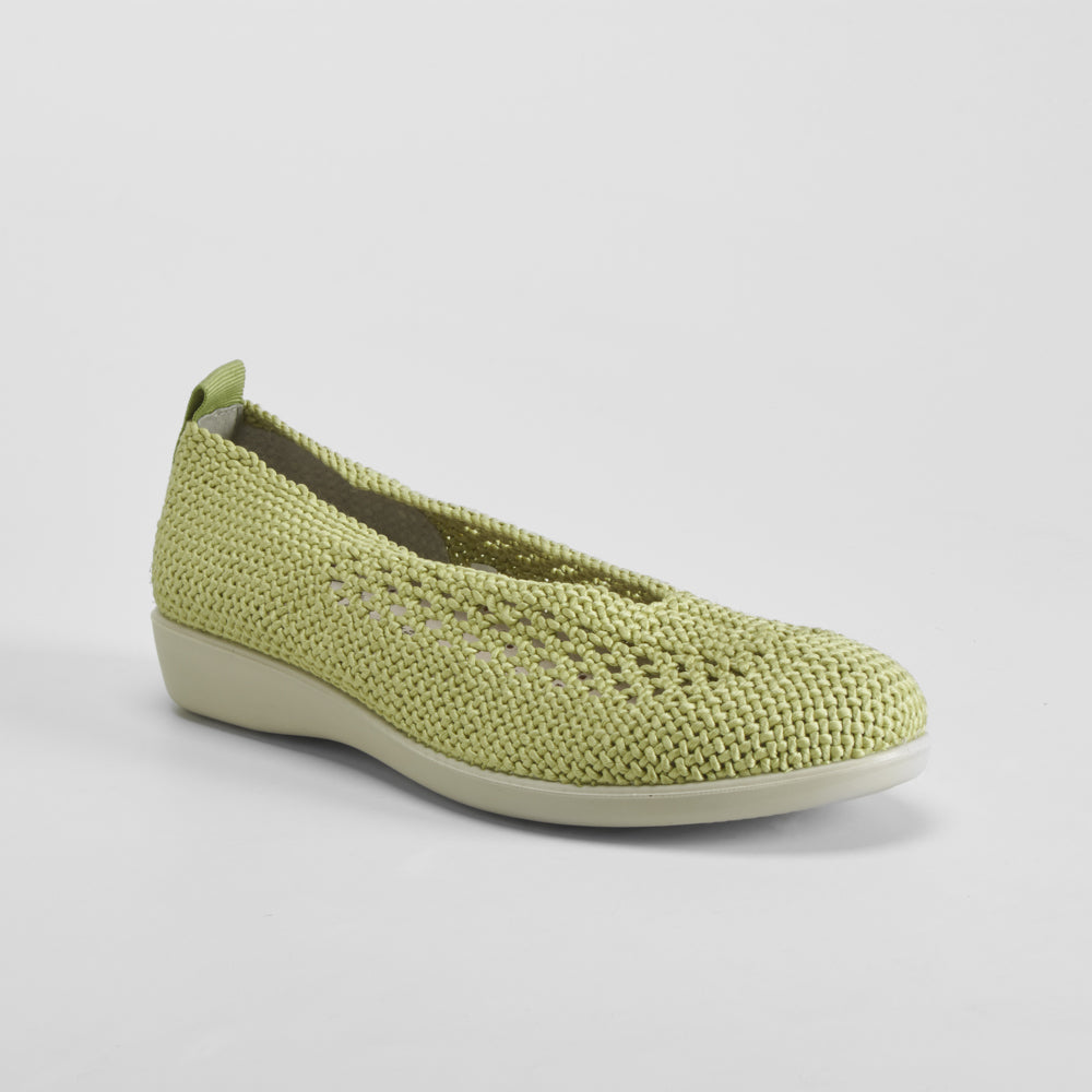 Bailarina confort textil trenzada verde COMFEET