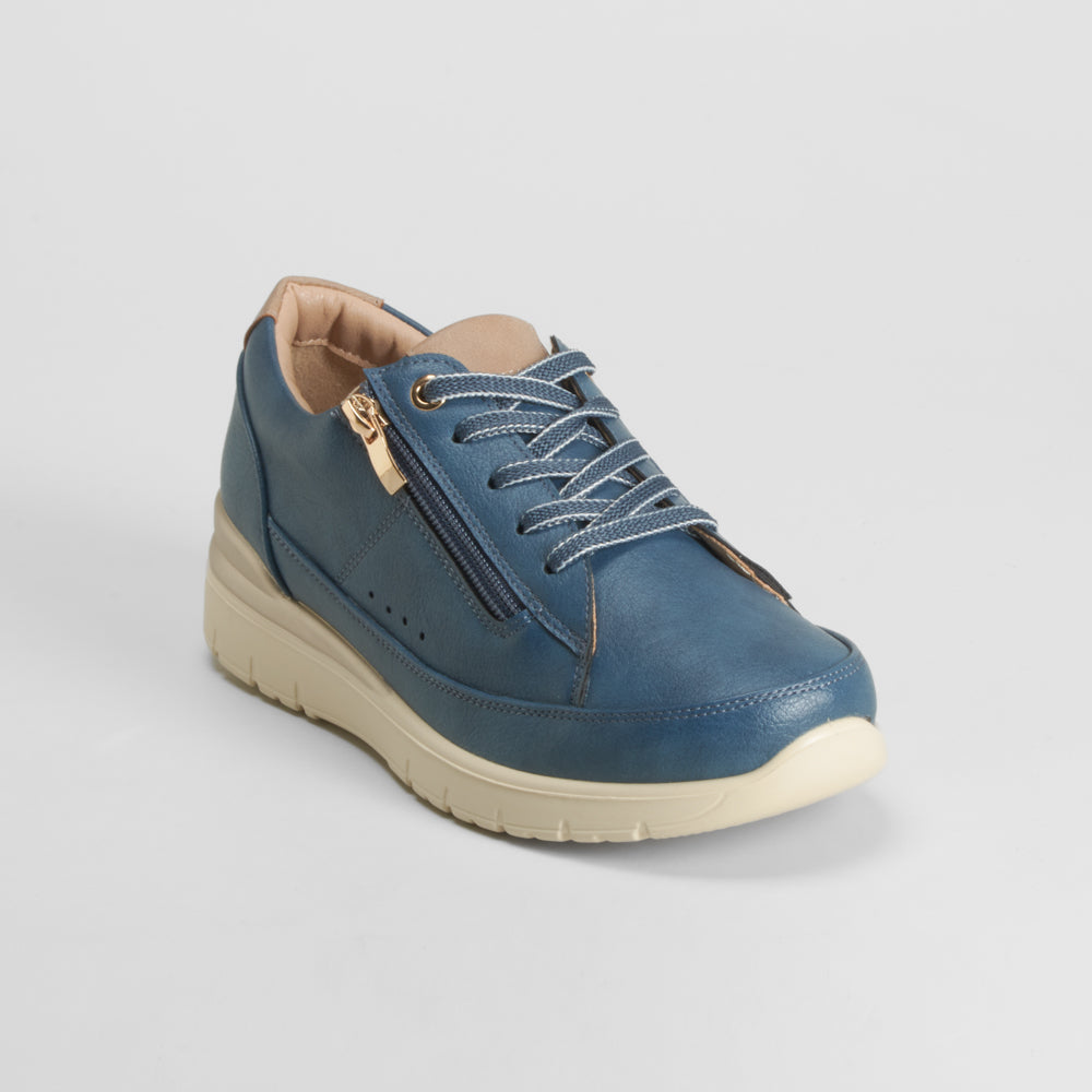 Zapato blucher confort azul cordones COMFEET