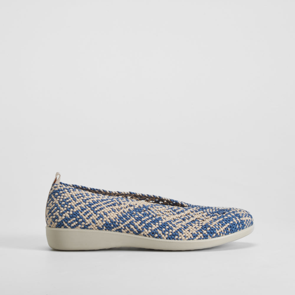 Bailarina confort textil trenzada azul COMFEET