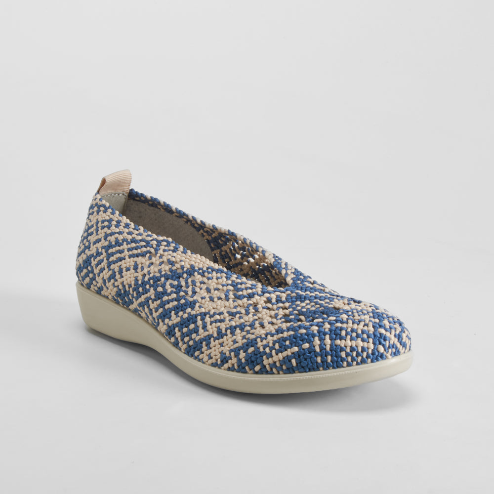 Bailarina confort textil trenzada azul COMFEET