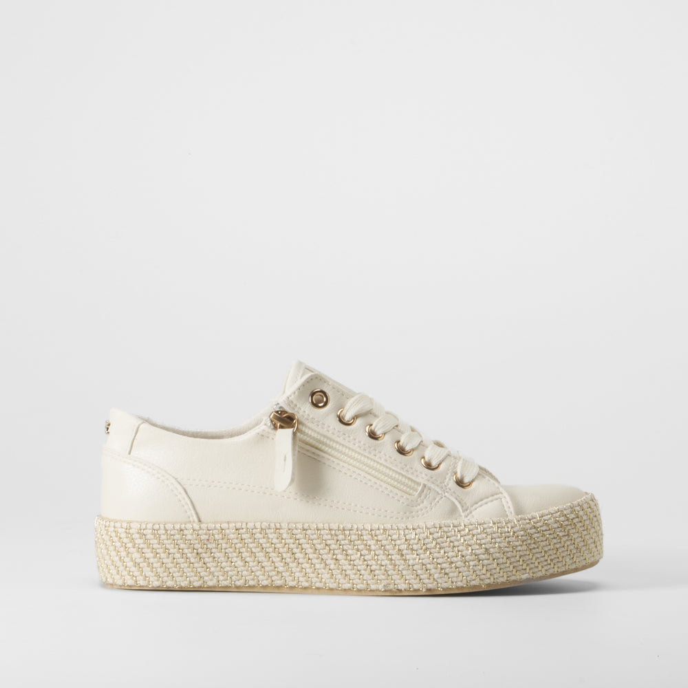 Zapatilla lona yute casual beige COMFEET