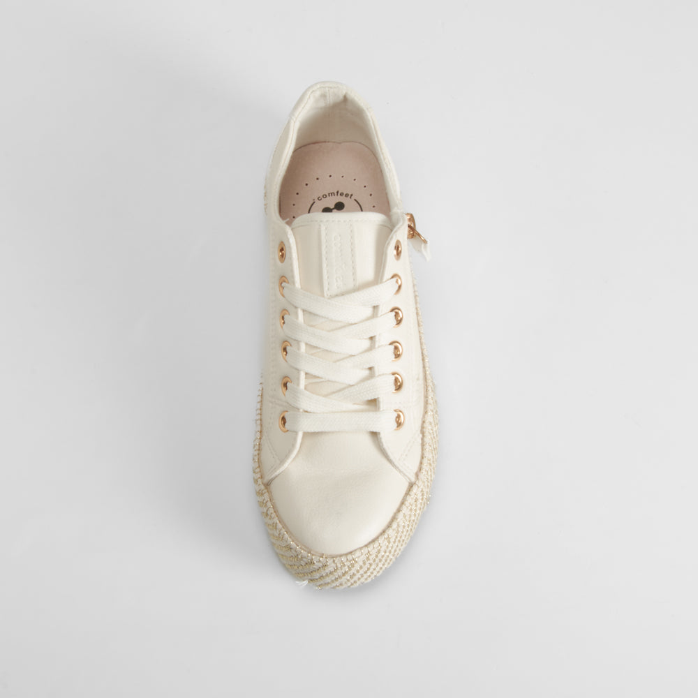 Zapatilla lona yute casual beige COMFEET