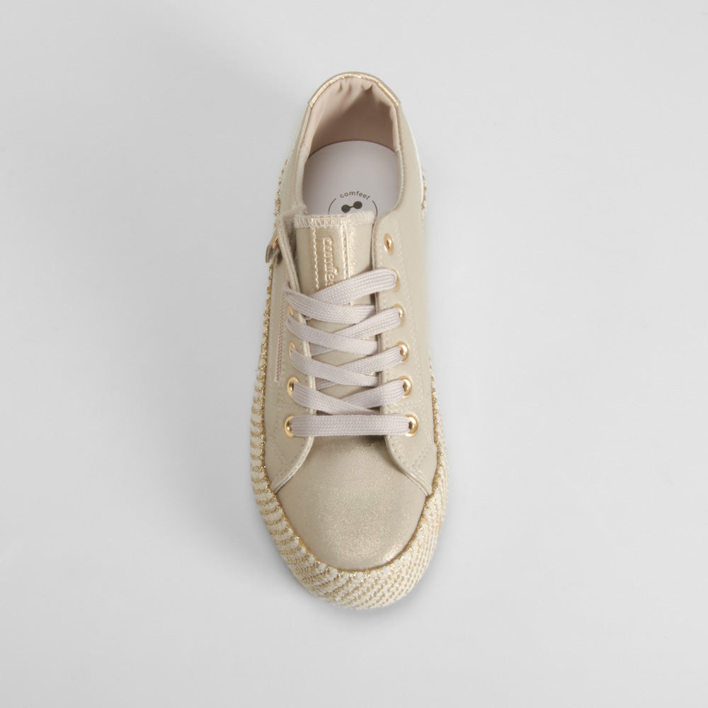 Zapatilla lona yute casual oro COMFEET