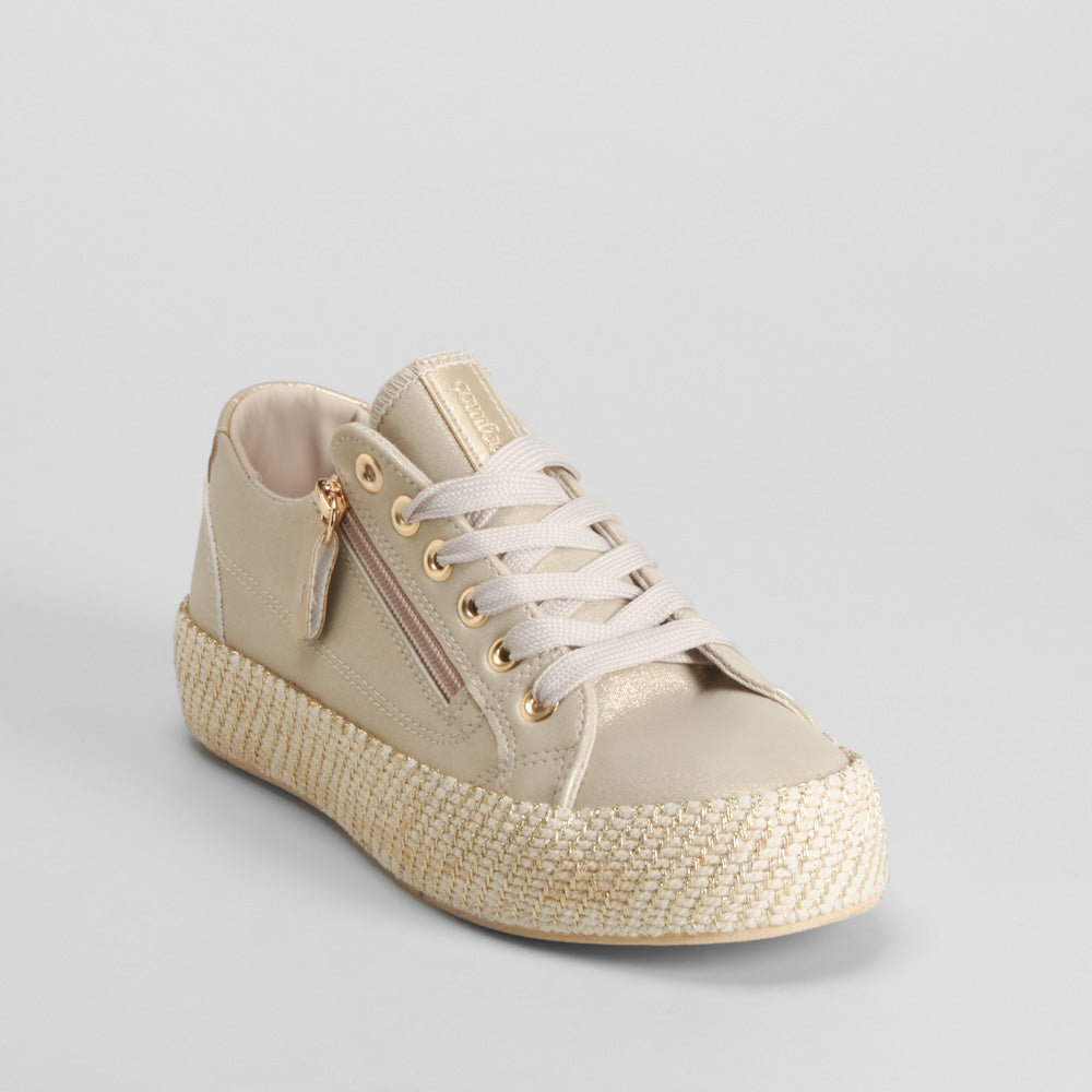 Zapatilla lona yute casual oro COMFEET