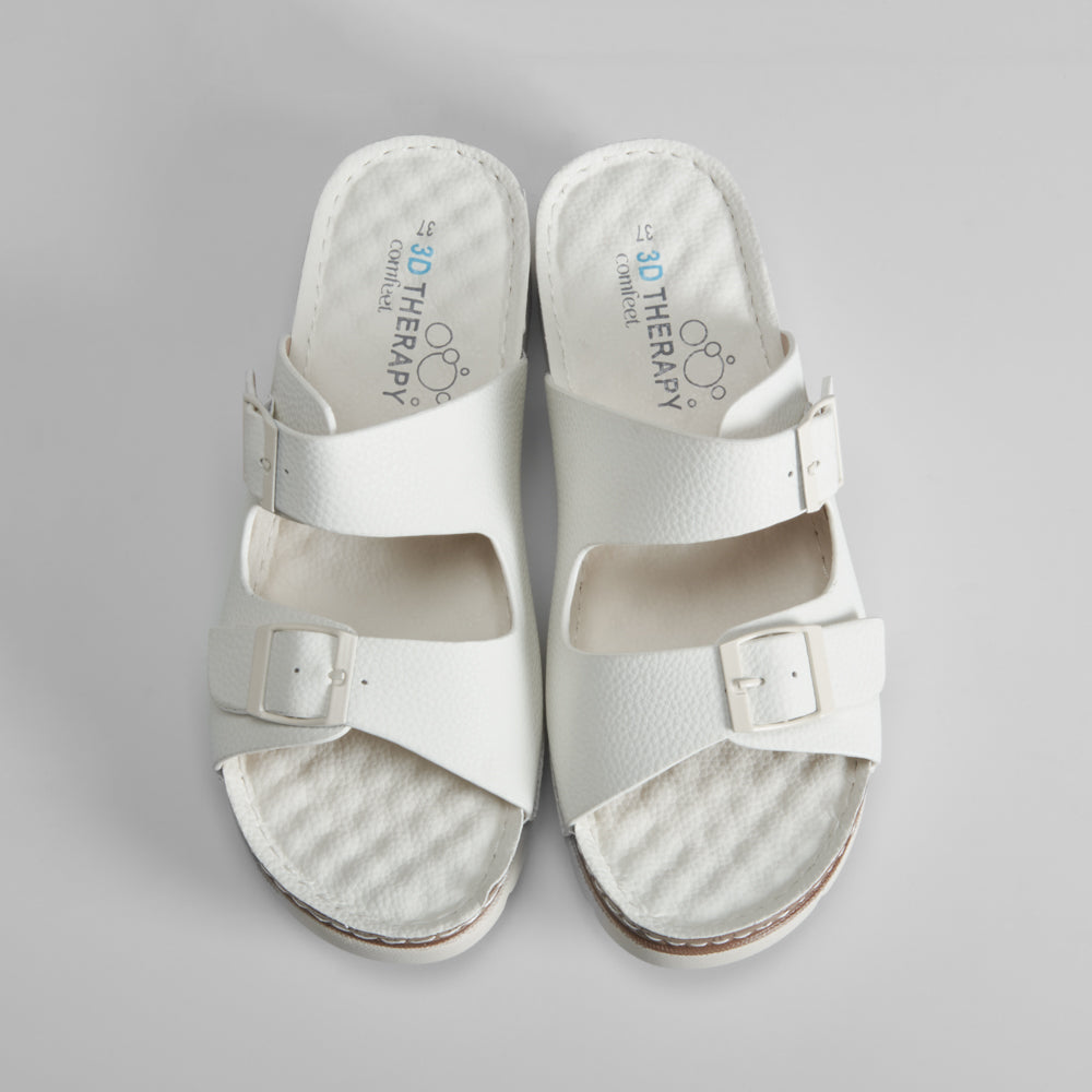 Sandalia bio doble hebilla piel beige COMFEET