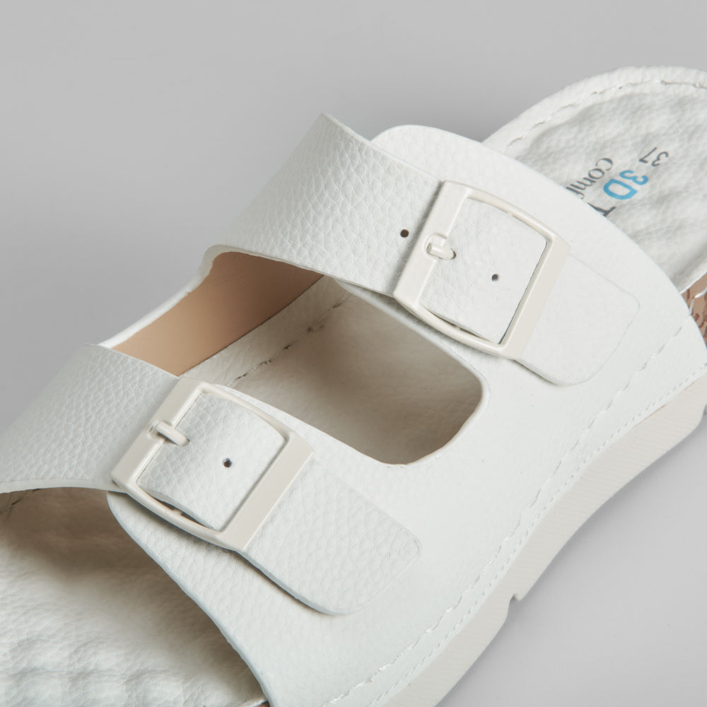 Sandalia bio doble hebilla piel beige COMFEET
