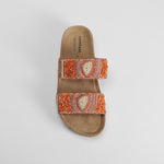 Sandalia bio cuña brillos naranja COMFEET