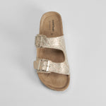 Sandalia bio cuña hebillas oro COMFEET