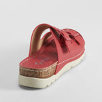 Sandalia bio dos hebillas piel roja COMFEET