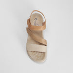 Sandalia triple velcro confort beige COMFEET