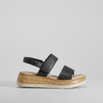 Sandalia con dos tiras negra COMFEET