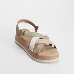 Sandalia cuña tiras y hebilla multicolor COMFEET
