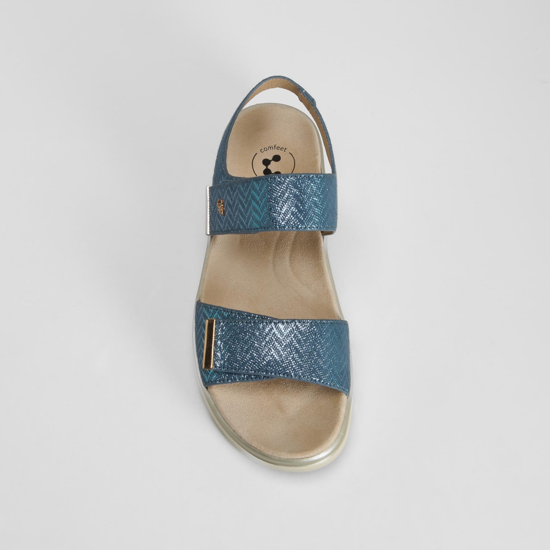 Sandalia doble velcro azul COMFEET