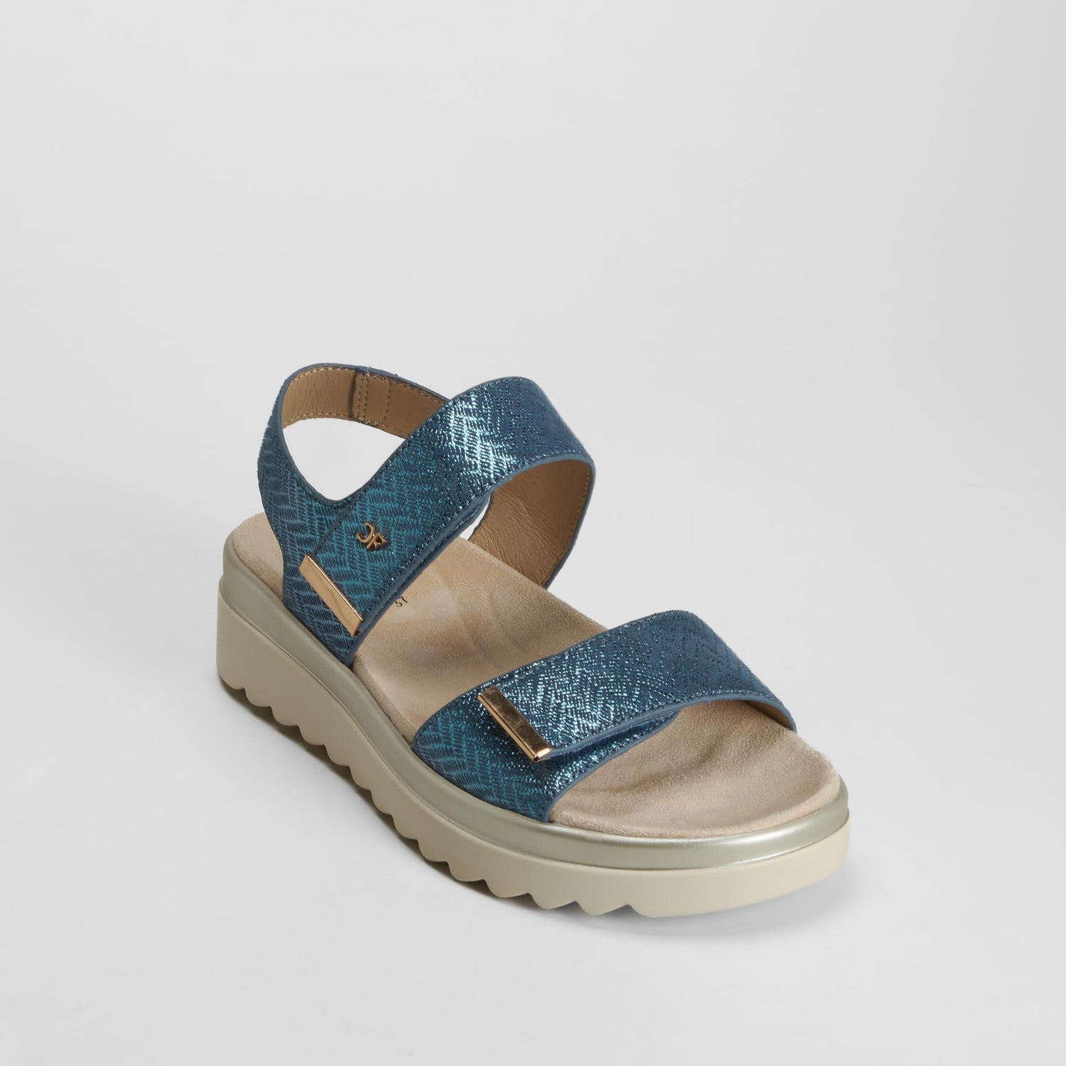 Sandalia doble velcro azul COMFEET