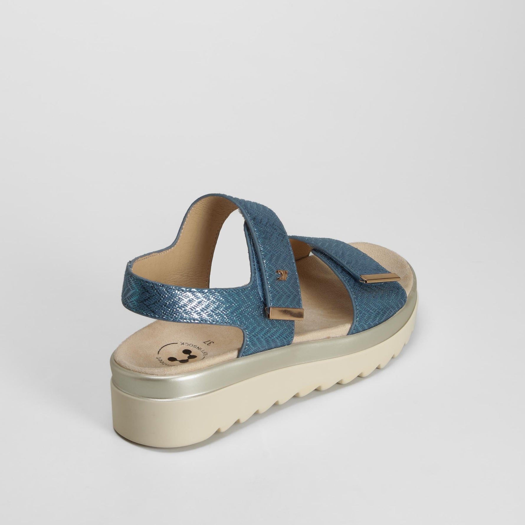 Sandalia doble velcro azul COMFEET
