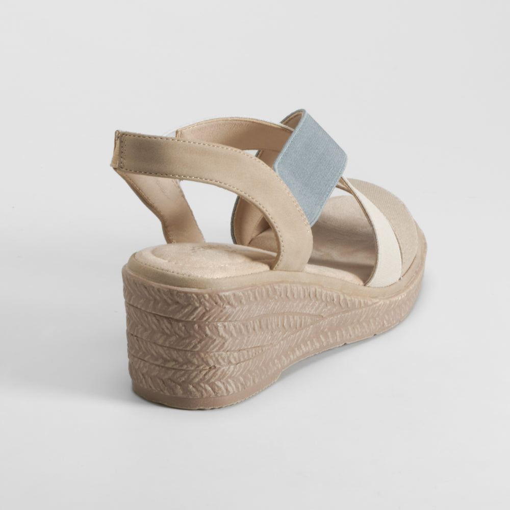 Sandalia yute cuña tiras multicolor COMFEET