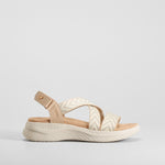 Sandalia tiras cruzadas nylon beige COMFEET