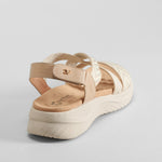 Sandalia tiras cruzadas nylon beige COMFEET