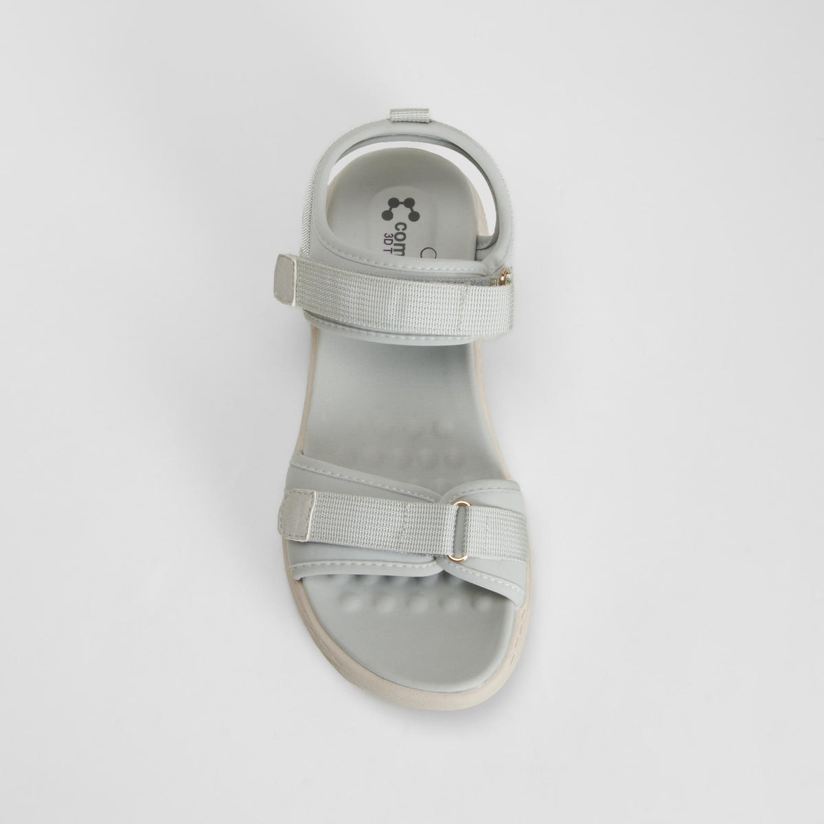 Sandalia con velcro gris COMFEET