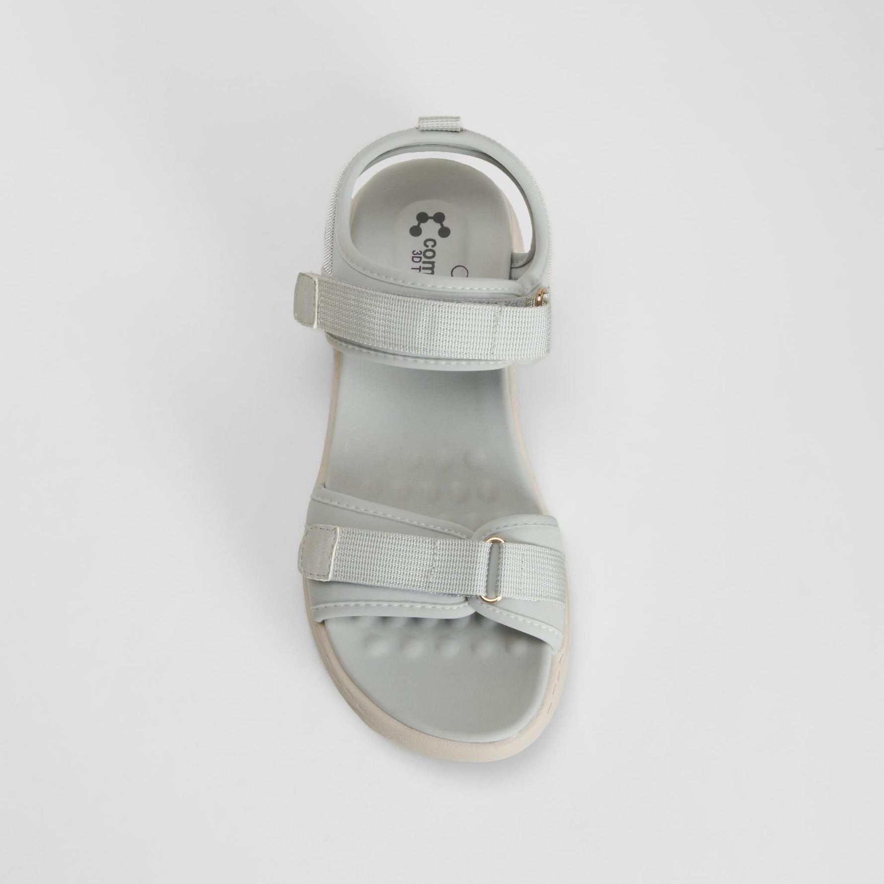 Sandalia con velcro gris COMFEET