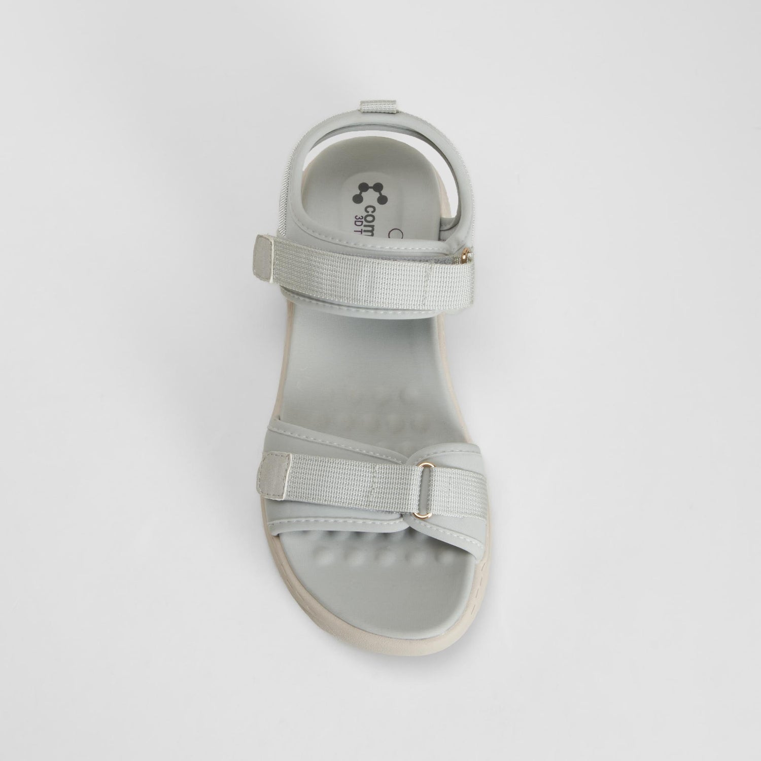 Sandalia con velcro gris COMFEET