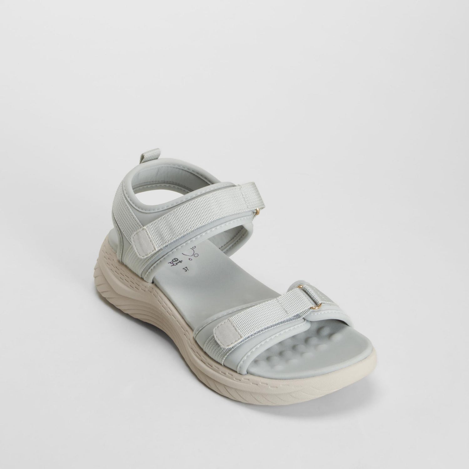Sandalia con velcro gris COMFEET