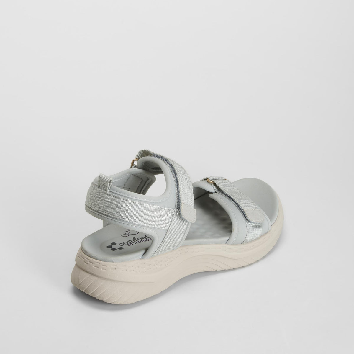 Sandalia con velcro gris COMFEET