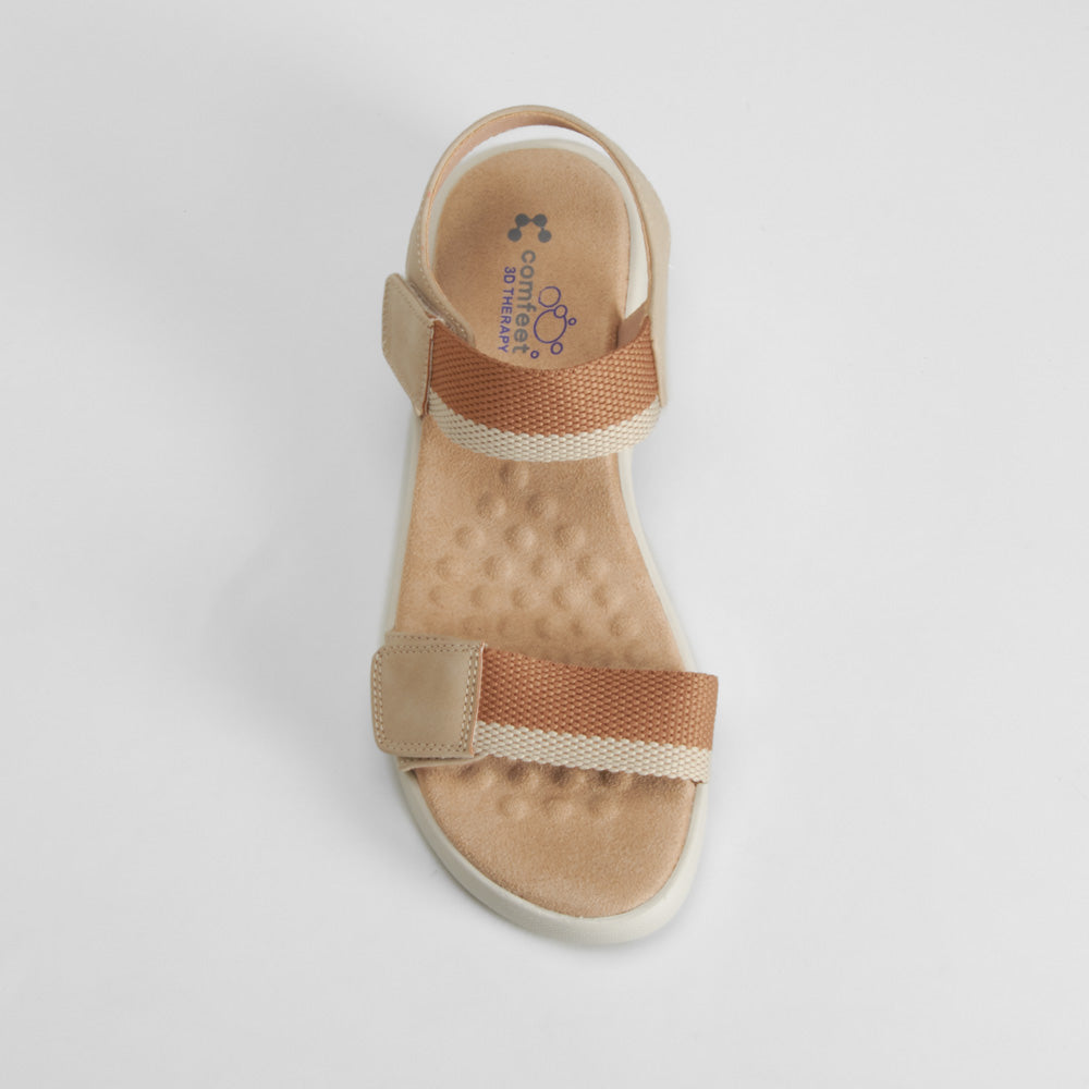 Sandalia cuña cómoda marrón COMFEET