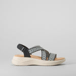 Sandalia con tiras nylon negra COMFEET
