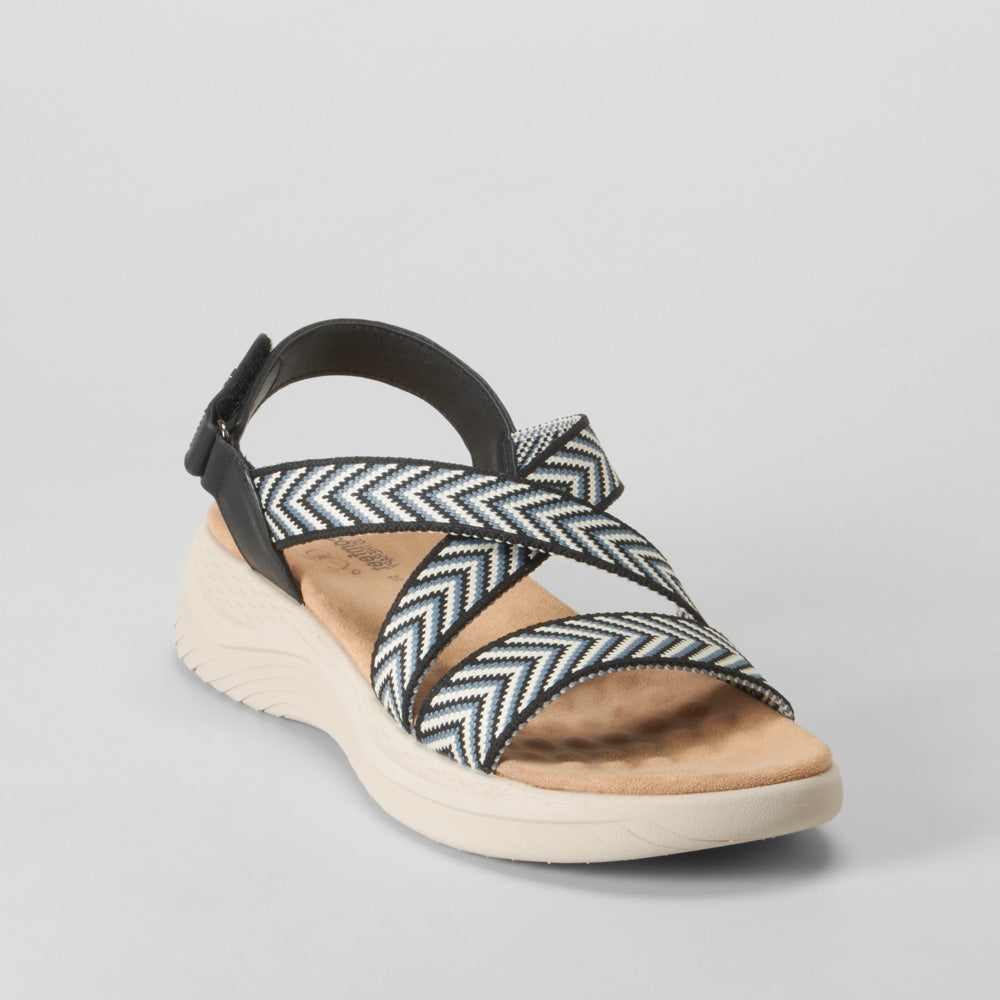 Sandalia con tiras nylon negra COMFEET