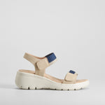 Sandalia cuña cinta bicolor azul COMFEET