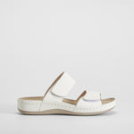 Sandalia plana confort piel blanca COMFEET