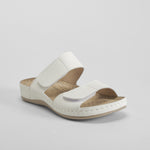 Sandalia plana confort piel blanca COMFEET