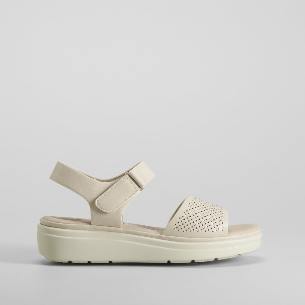 Sandalia acolchada moderna beige COMFEET