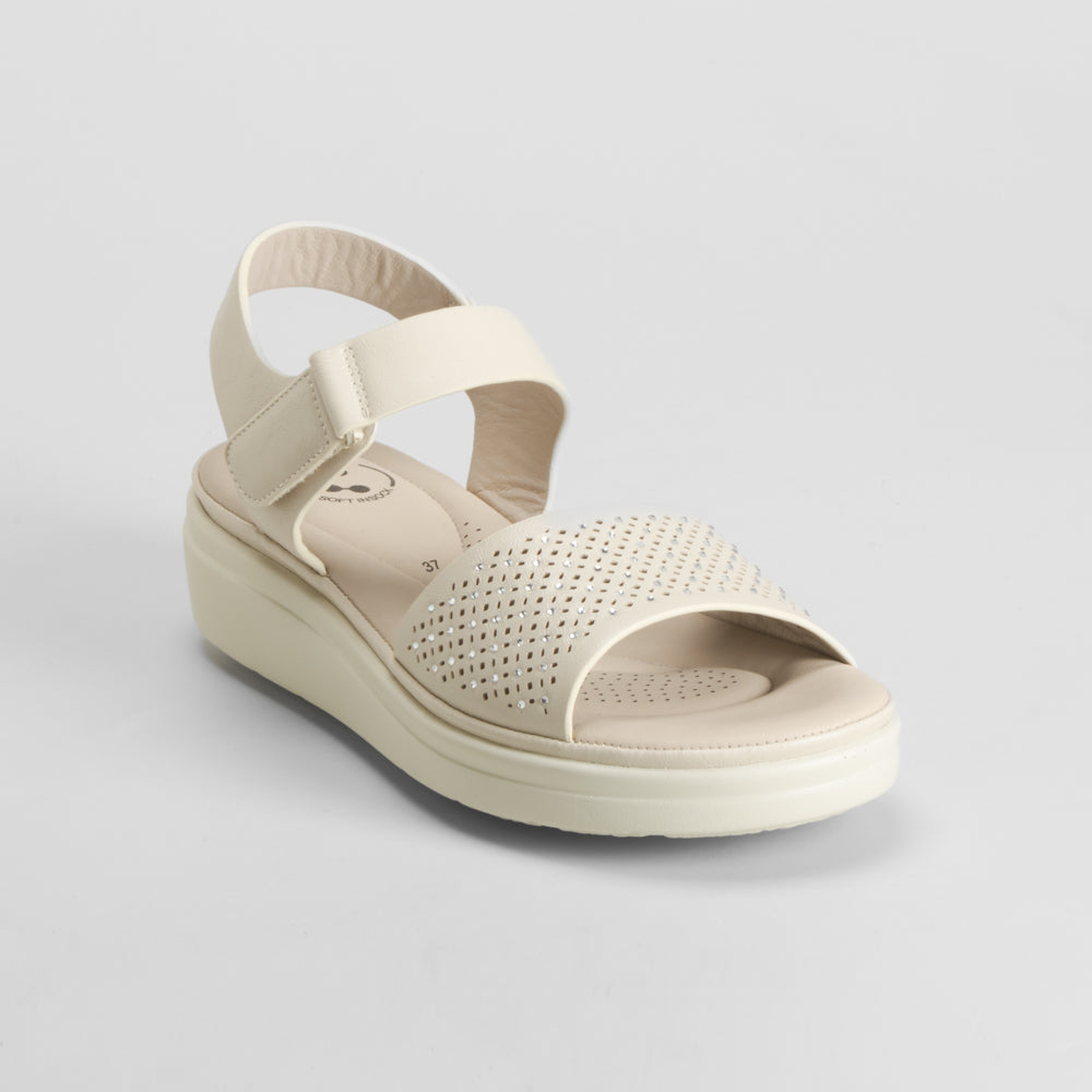 Sandalia acolchada moderna beige COMFEET