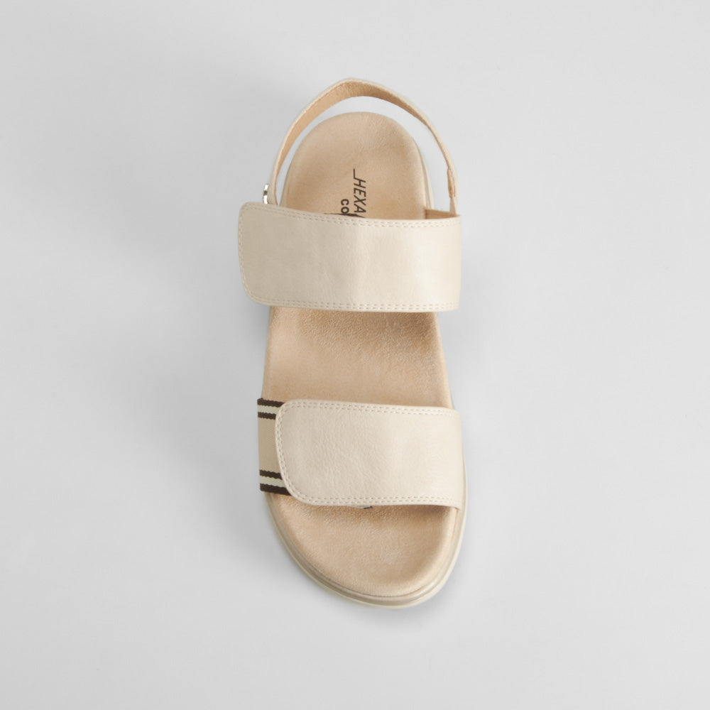 Sandalia doble velcro nylon beige COMFEET