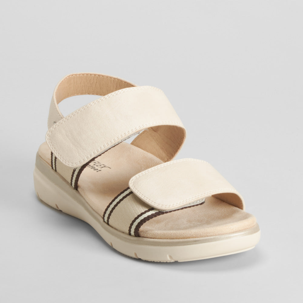 Sandalia doble velcro nylon beige COMFEET