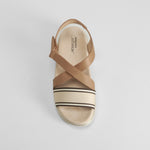 Sandalia tira nylon rayas marrón COMFEET